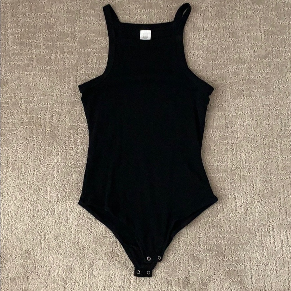 Black square neck Bodysuit